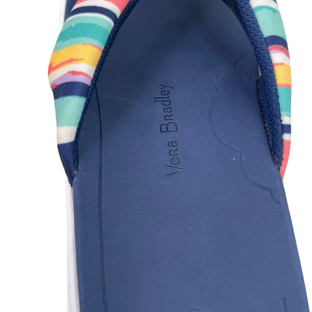Vera Bradley Cloud Striped Flip Flop Sandals Navy 11 - Image 7