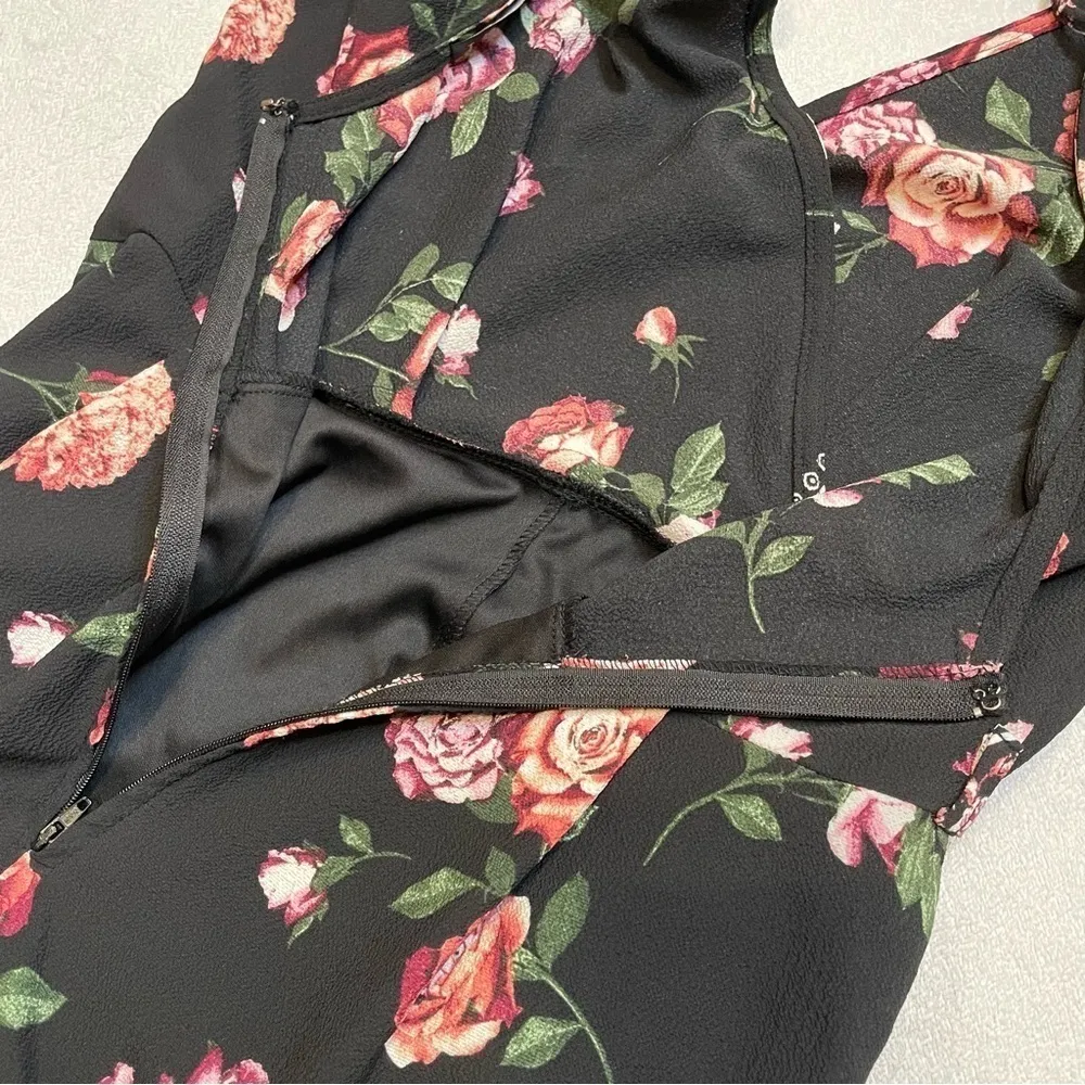 Boutique bohemian boho Romper floral Rose’s black and pink - Image 7