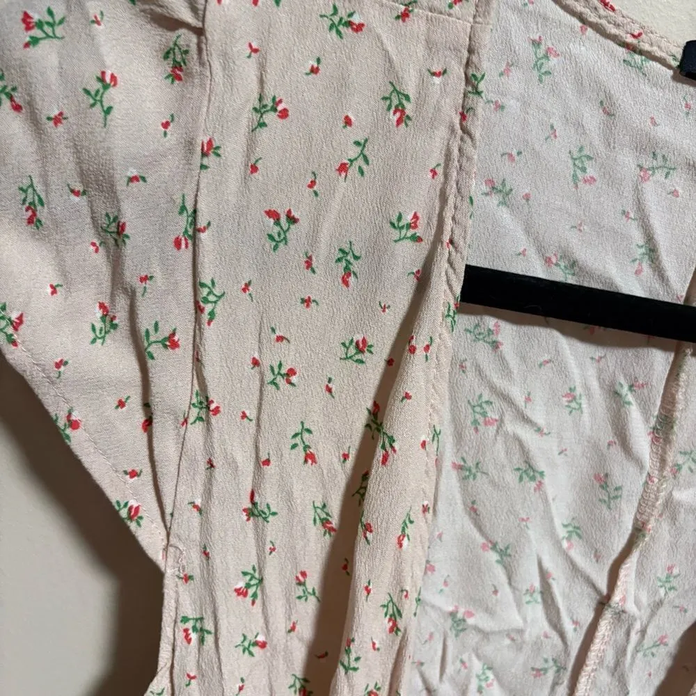 Brandy Melville Robbie Pink Floral Wrap Midi Dress- One Size - Image 7