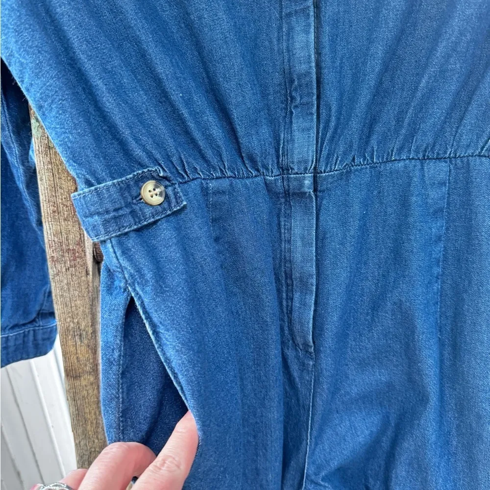 NWOT Rare ASOS Denim Jean Jumpsuit Romper with front zipper and button detail - Image 8