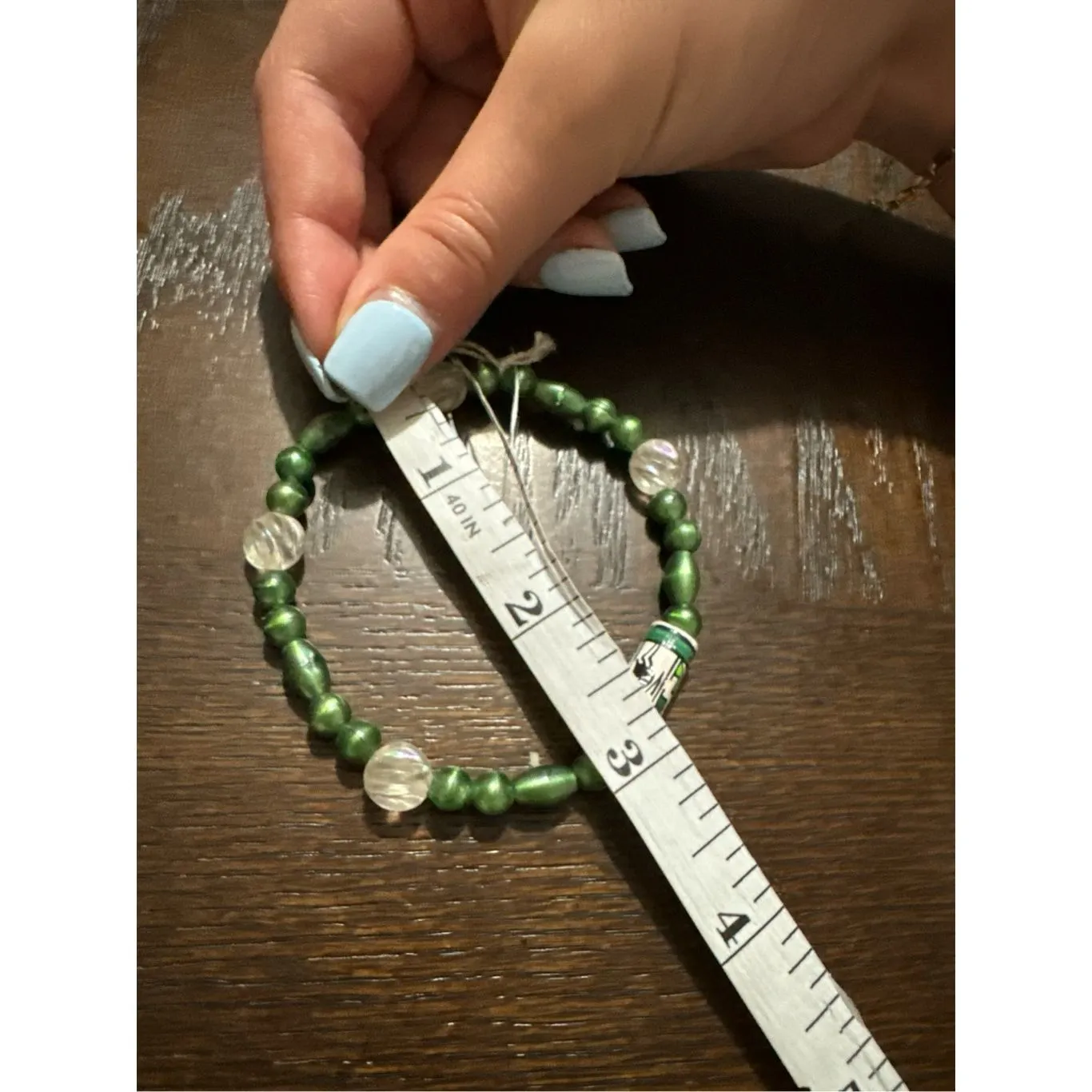 Women's Green Beaded Handmade Native American‎ Art Bracelet Boho Western Navajo - Image 5
