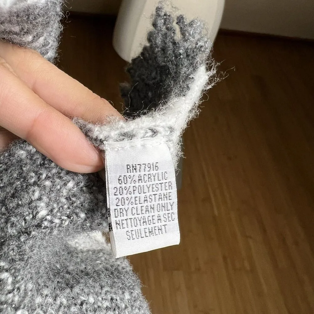 3/$30 Anthropologie Saturday Sunday Cardigan Womens Gray Striped Fringe - Image 10