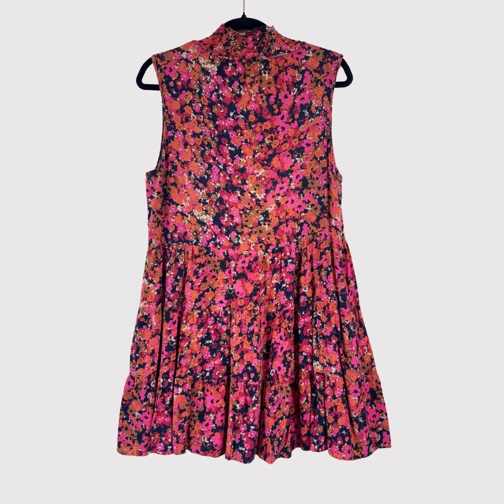 Amanda Uprichard Womens Dress Pink Nadia Mini Floral Sleeveless A Line Large - Image 3