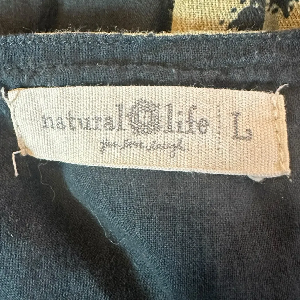 Natural Life Bohemian Adele Midi Maxi Dress in Black Cream Daisies Size Large - Image 9