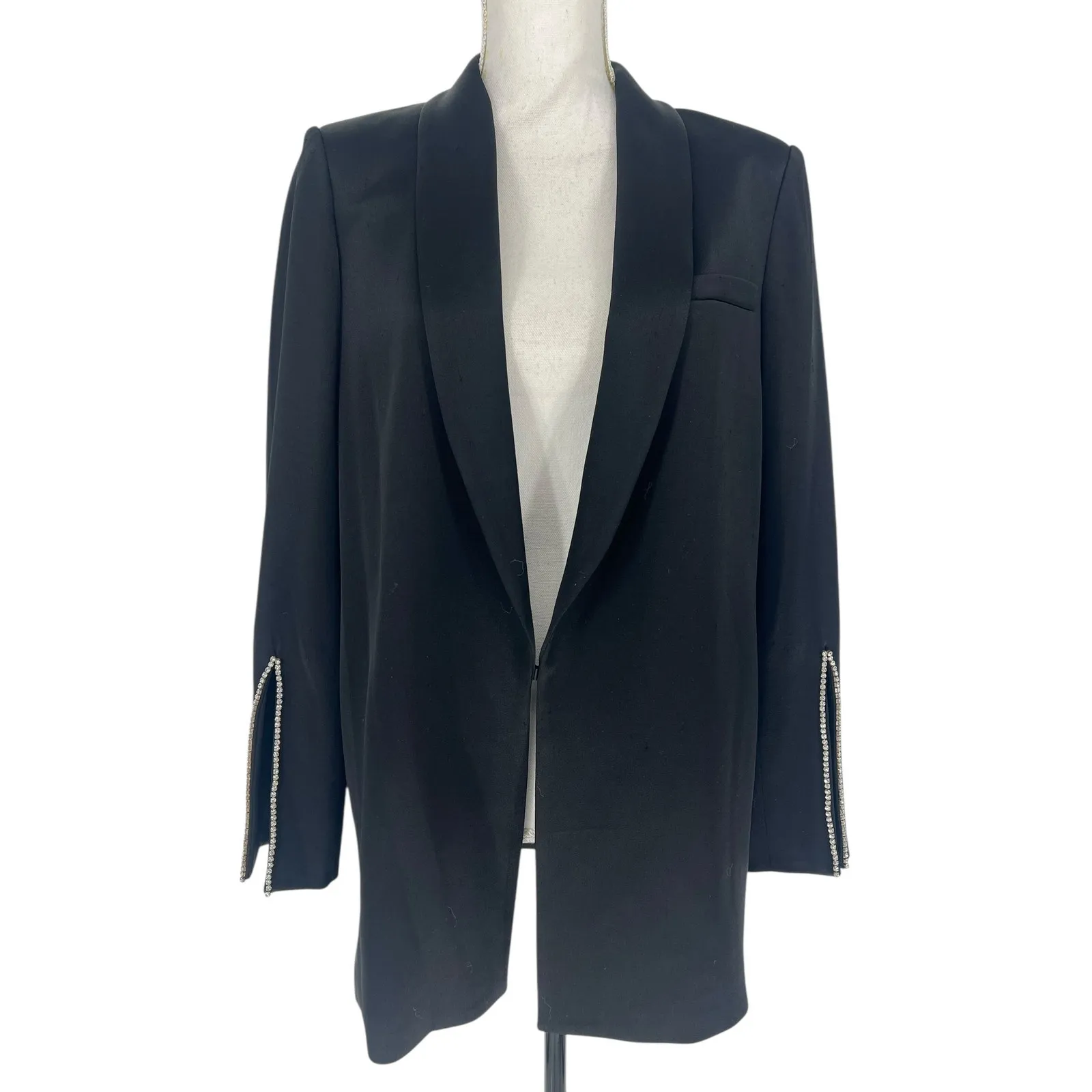 Alice + Olivia Jace Embellished Shawl-Collar Oversized Blazer - Image 4