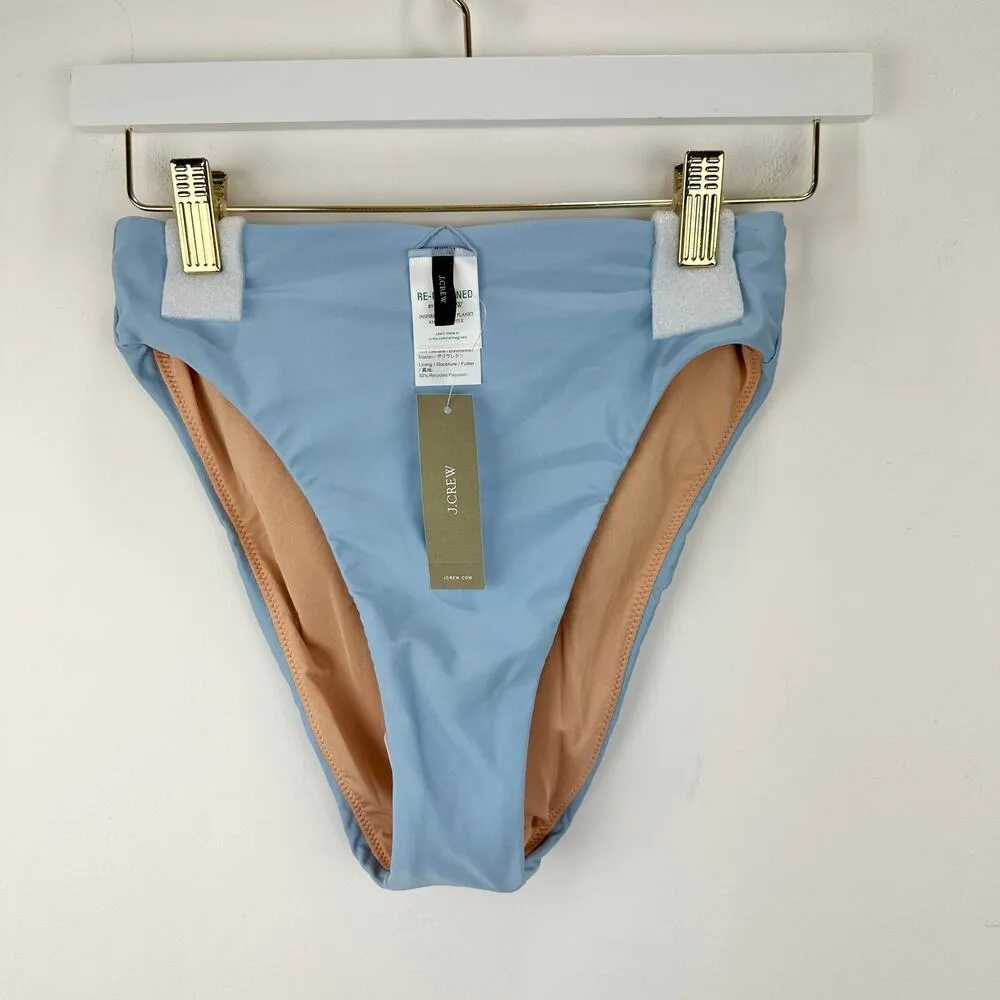 J.Crew High Rise Bikini Bottom Coastal Light Blue Beach Resortwear XS NWT - Image 4