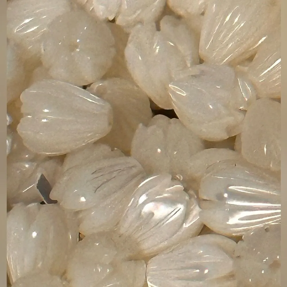 Edison Pearl Mother of Pearl Ivory & Pink Pikake Bracelet Purple - Image 8