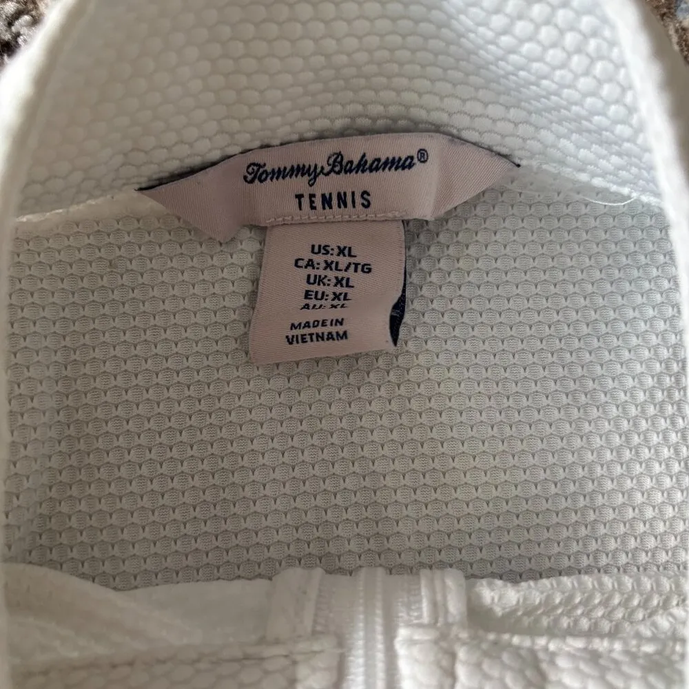 Tommy Bahama Womens Quarter Long Sleeve Zip Shirt XL White‎ Golf Tennis - Image 6