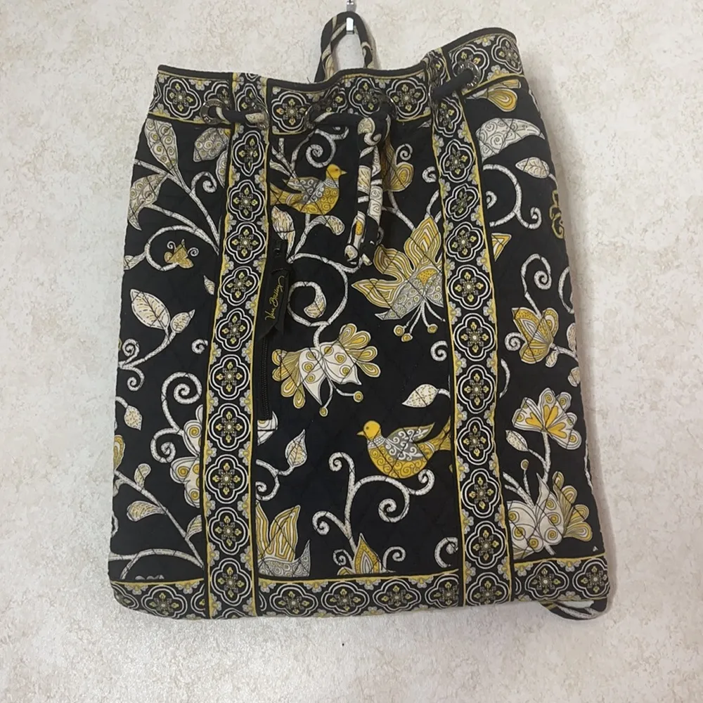 Vera Bradley  drawstring back pack yellow black - Image 2