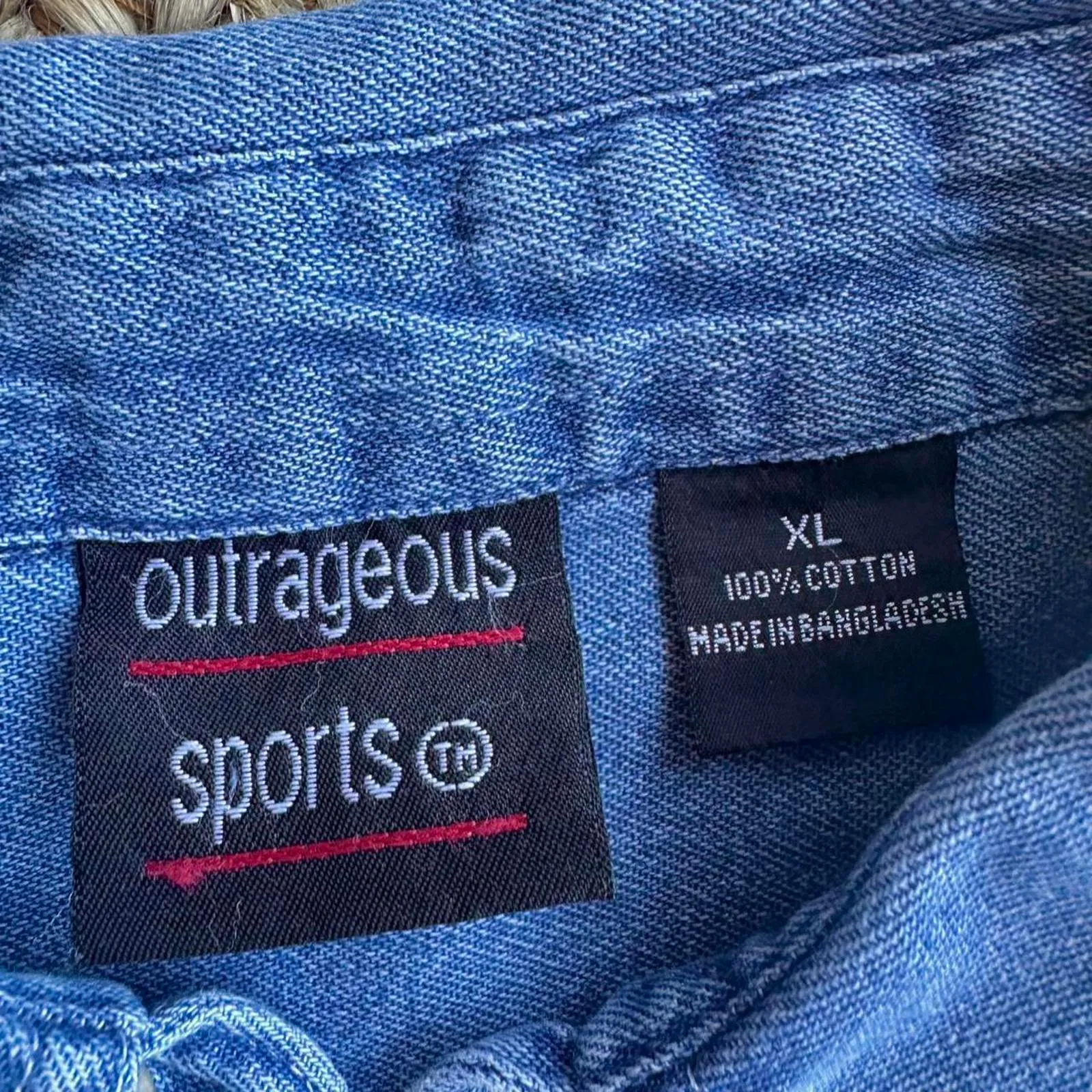 Vintage denim button up shirt with embroidered birds & birdhouses - Image 5