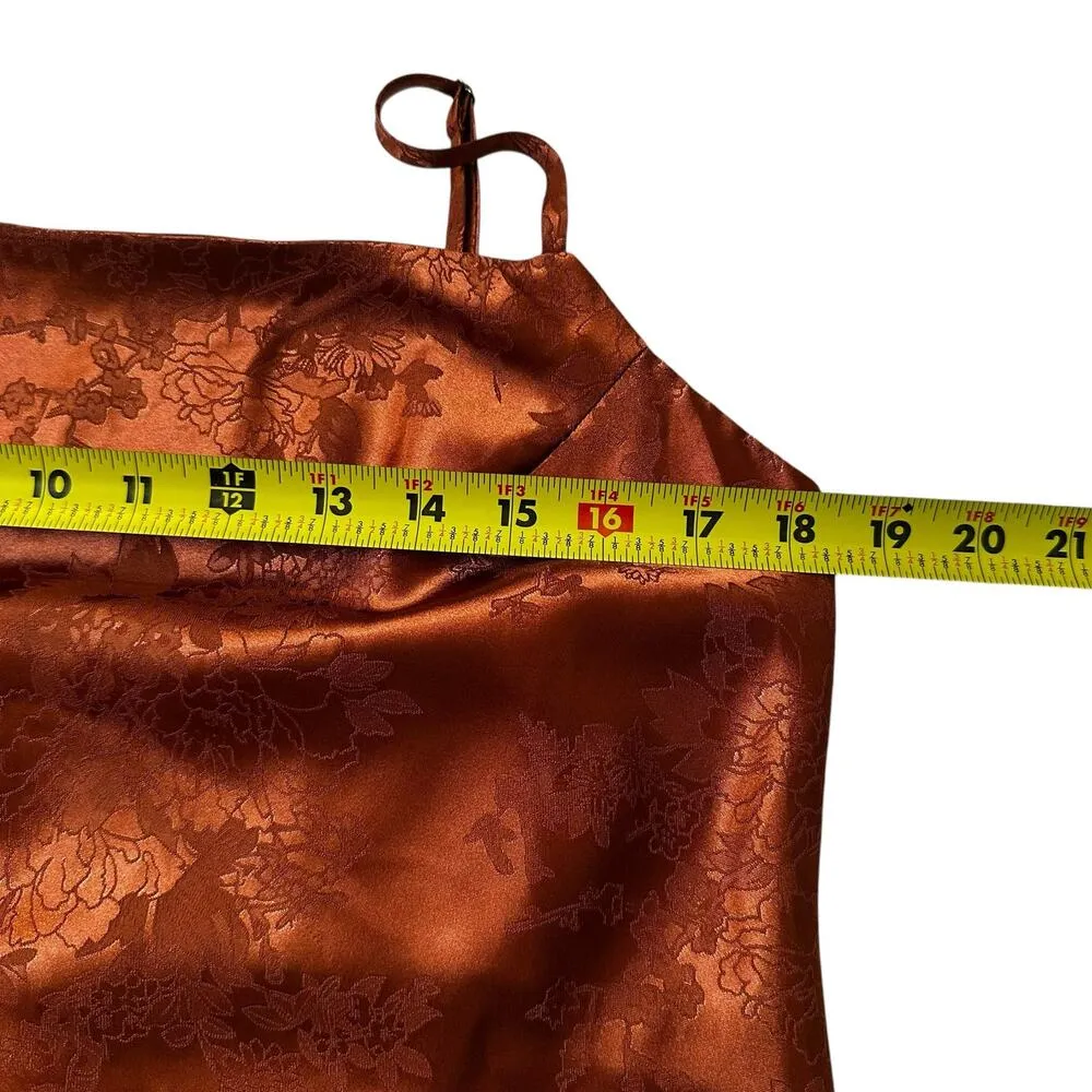 Princess Polly Brown Satin Flowers Mini Dress Women Size 12 NWT | 12-16 - Image 6