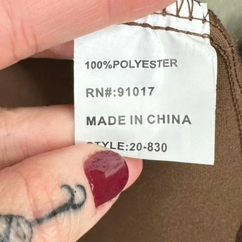 Solitaire Soft Taupe Faux Suede Shawl Waterfall Collar Duster Draped Fit Jacket - Image 6