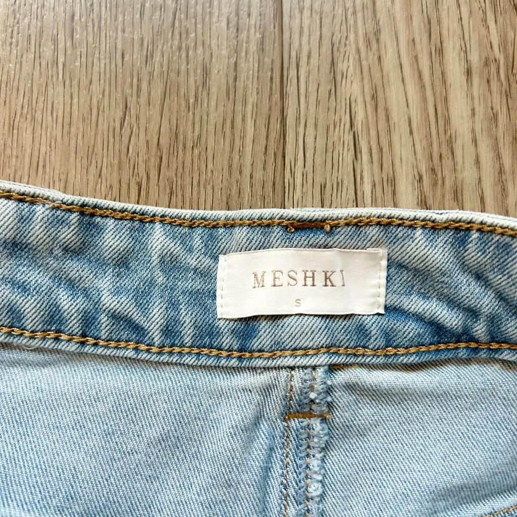 Meshki Light Wash Maxi Denim Skirt Size S - Image 7