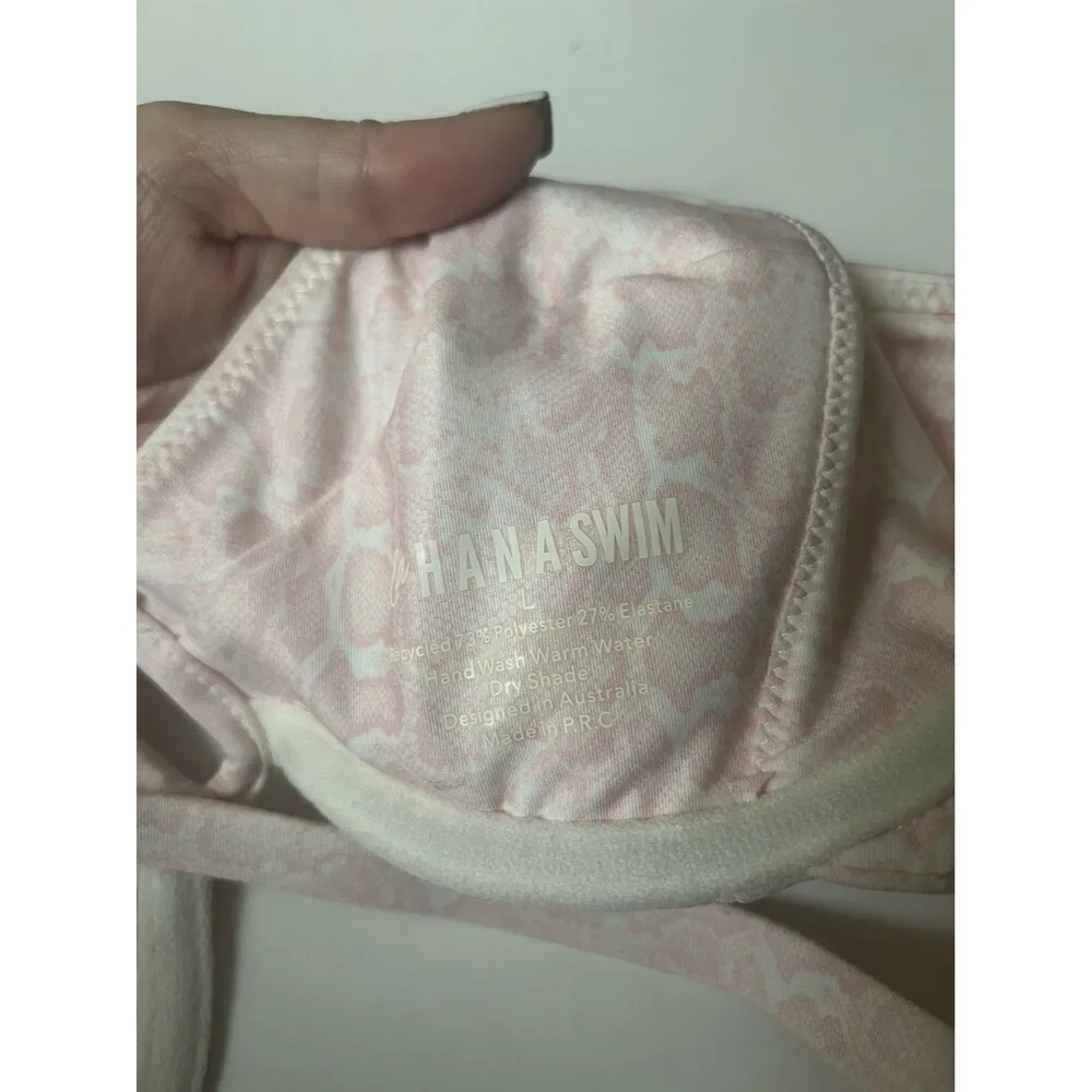 LAHANA SWIM Gigi Bikini Top L Pink Snake Print - Image 4
