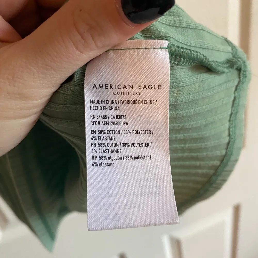 American Eagle Size small green ribbed mini dress notch sleeveless - Image 5