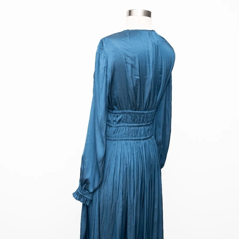 Maje. Riannette Smocked Midi Dress. - Image 13