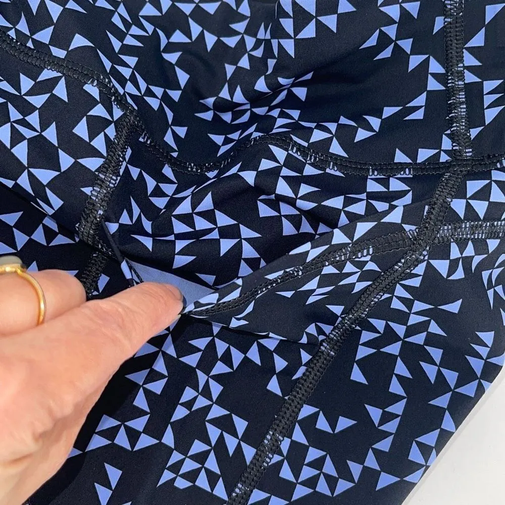 Sweaty Betty Womens Geo Print Zero Gravity 7/8 Hi-Rise Leggings Blue Black Small - Image 8