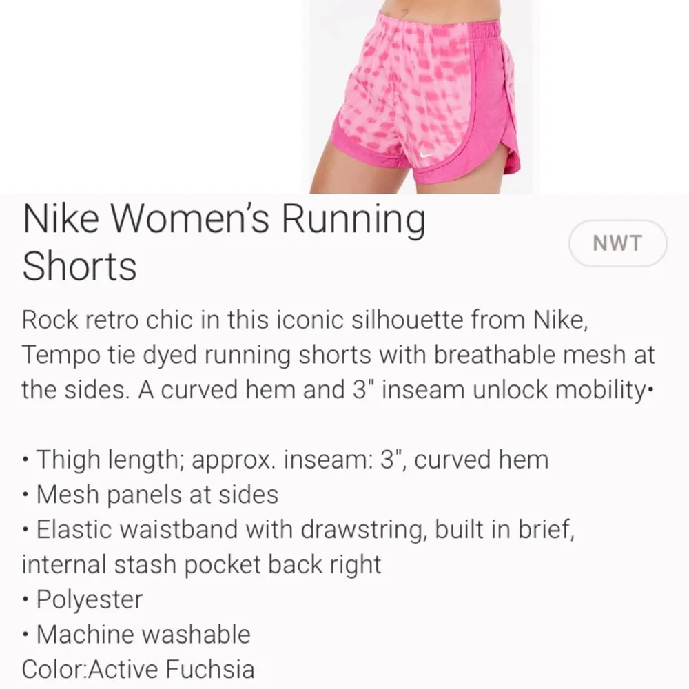 NWT Nike Tempo Pink Running Shorts S - Image 16
