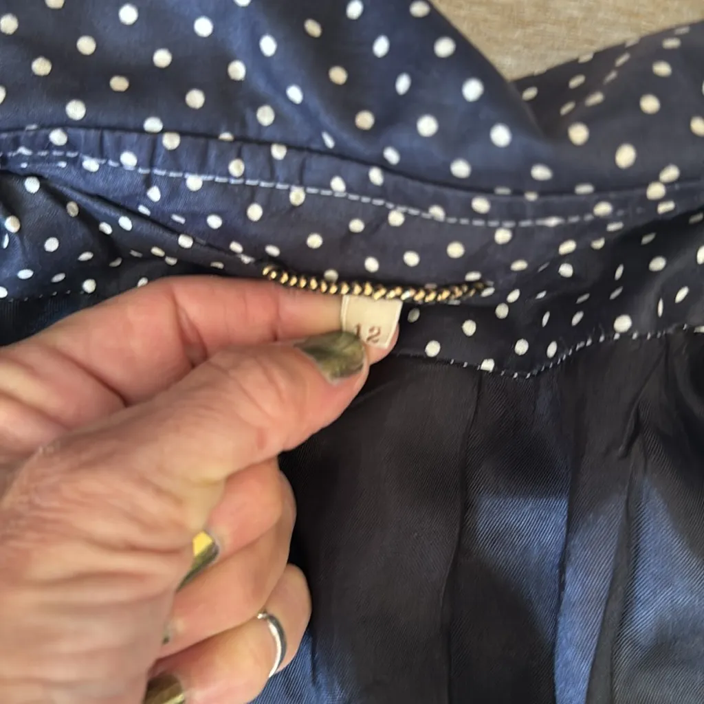 Vintage MissDannimac Black Polka Dot coat with belt size 12 - Image 4