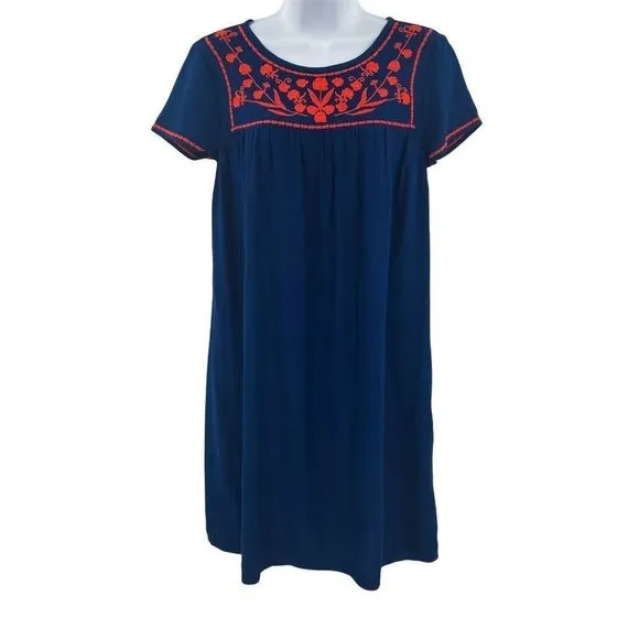 Old Navy Embroidered Short Sleeve Tunic T-Shirt Dress XS - Image 5