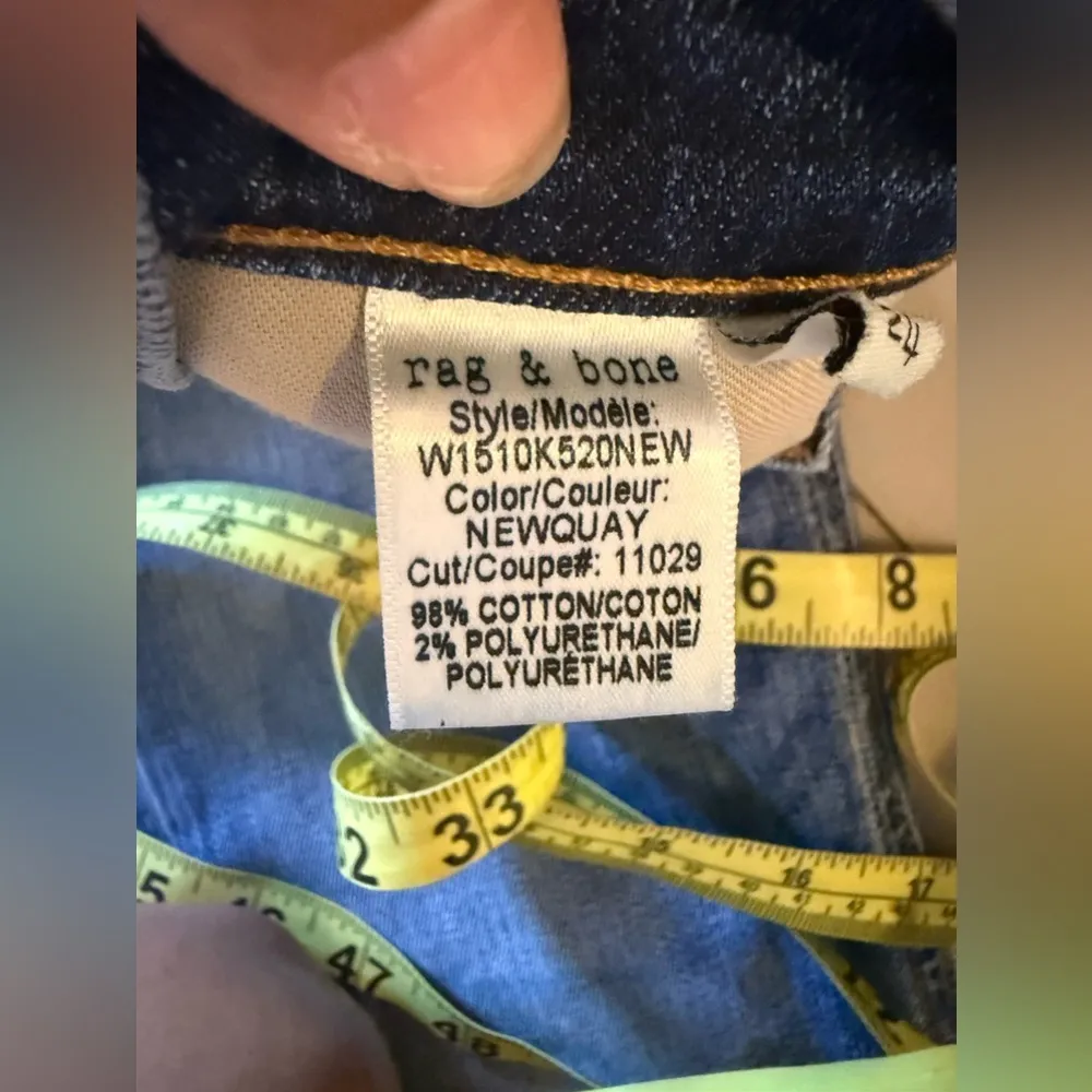 Rag & Bone Ankle Skinny Jeans - size 24 pockets zipper crop jeans - Image 8