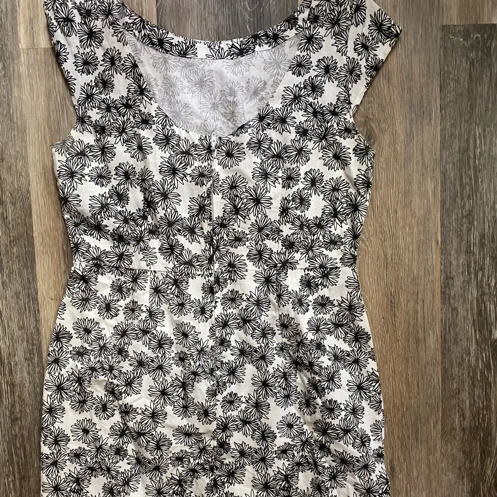 Mata Traders Ethical Natural Fibers Floral Midi Dress Small Dainty Earthy Hippie Black - Image 6