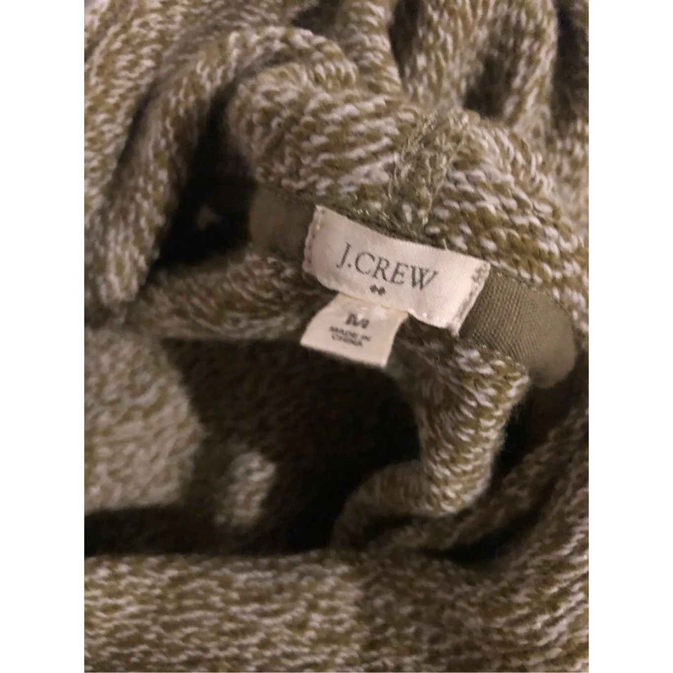 Cowl neck oversized J.Crew Green with White knit Cowl Neck Long Sleeve Wool Blen Size M - Image 10