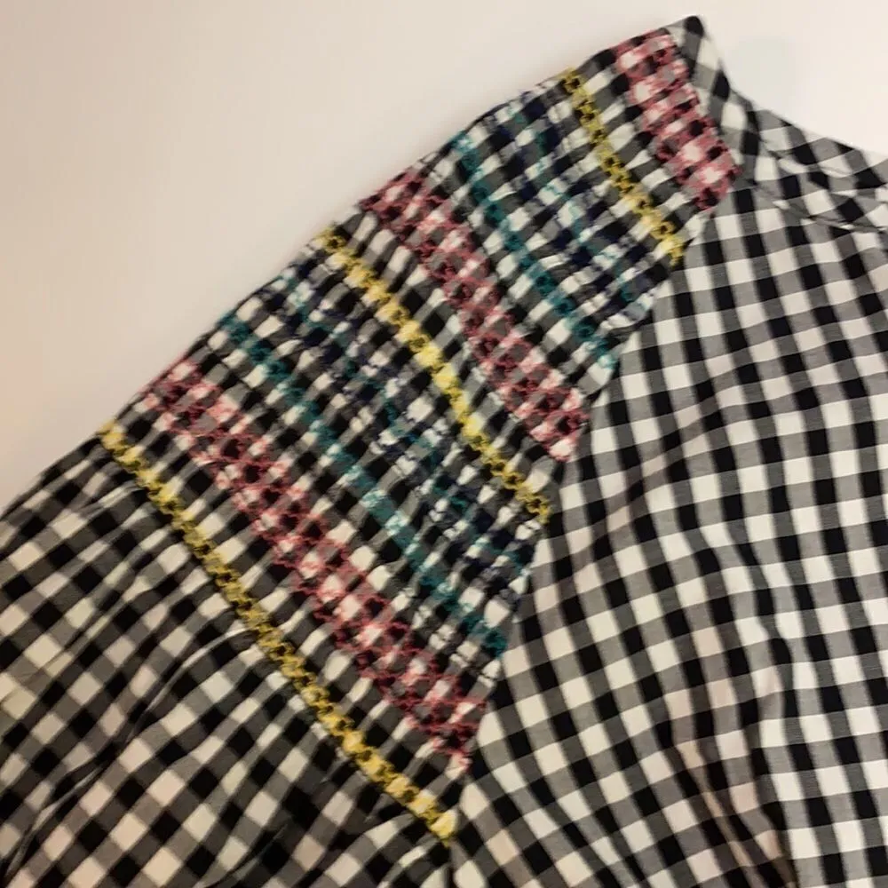 MADEWELL Smocked Gingham Top size XS C29 - Image 8