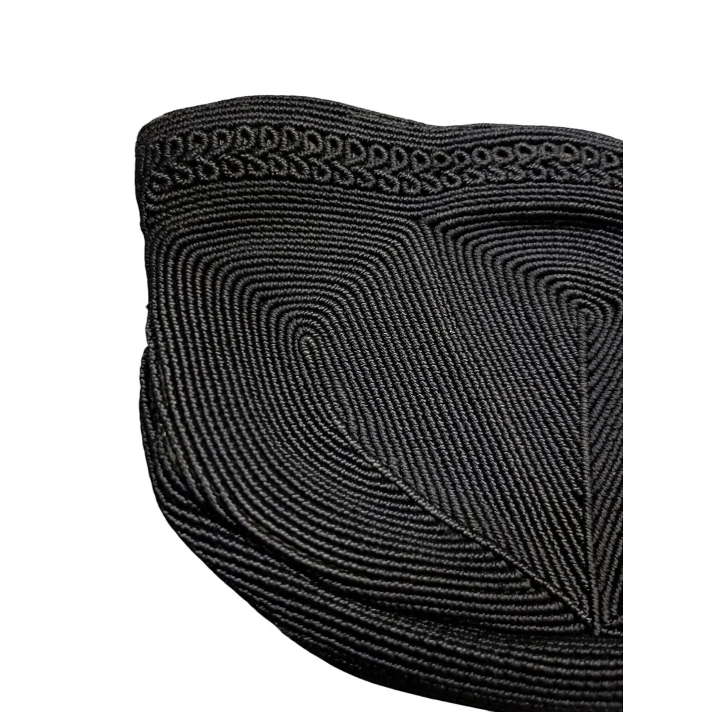 Vintage Cordé Black Corded Purse – Geometric Design – 1940s–1950s – Tiny Clutch - Image 3