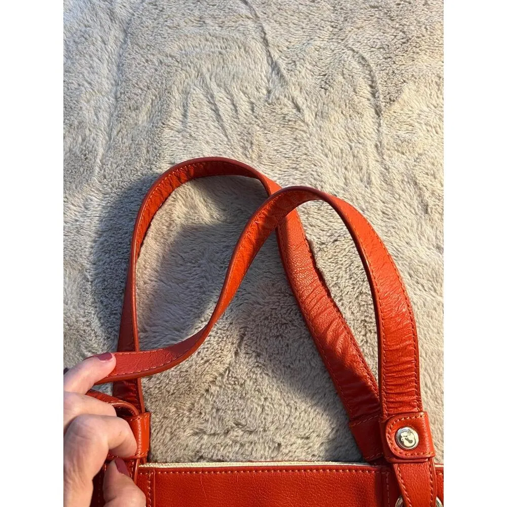 Spartina 449 Womens Size Tote Bag Floral Print Red Canvas Linen Leather Garden C - Image 13