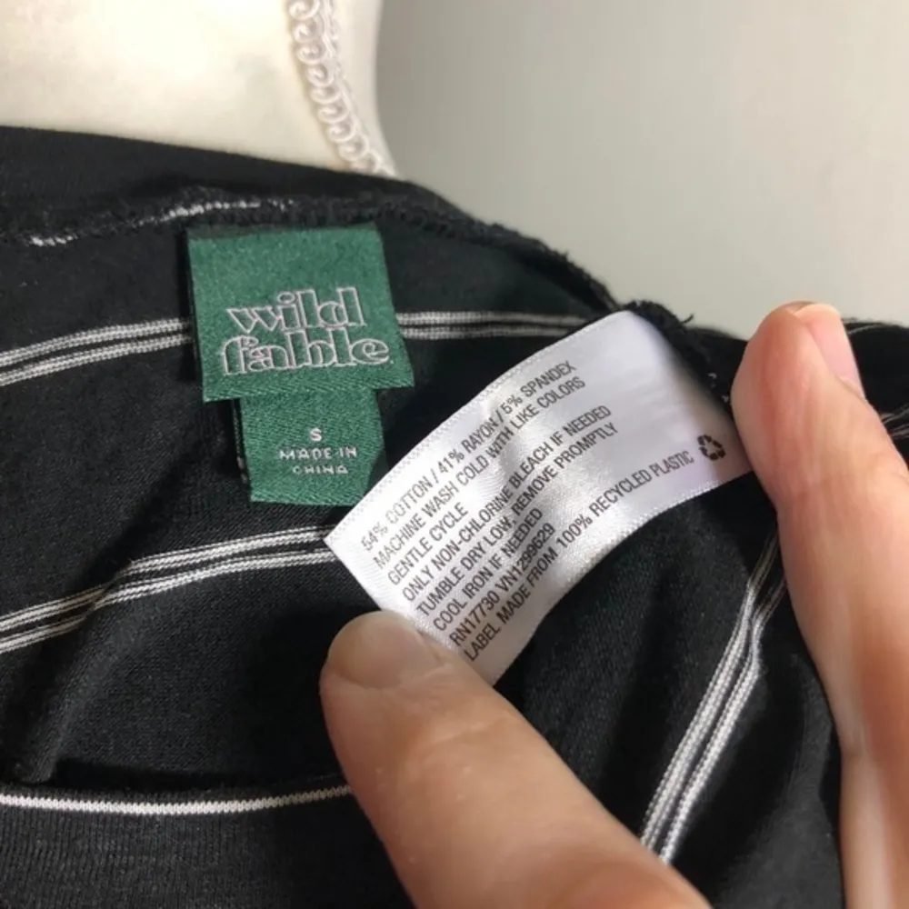 NWOT Black White Stripe Babydoll T-Shirt Dress New - Image 4