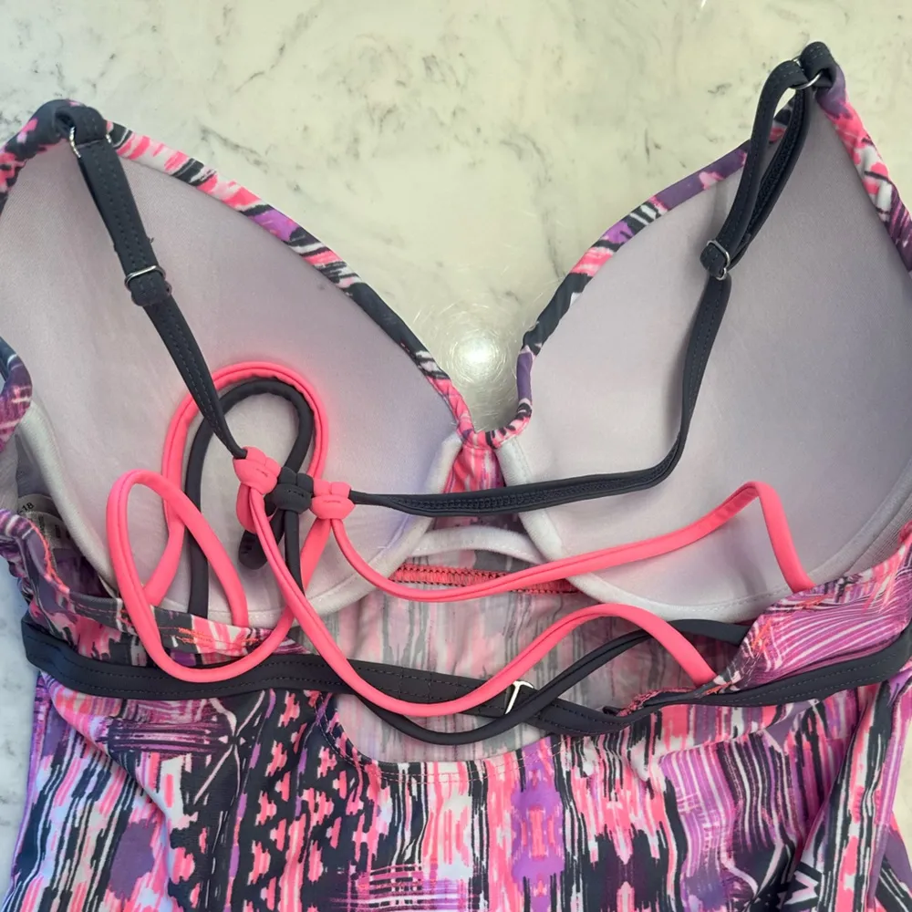 🌸3 for $20🌸 FREE COUNTRY Womens Swim Suit Pink Tankini Gray Top M (8/10) UPF - Image 6