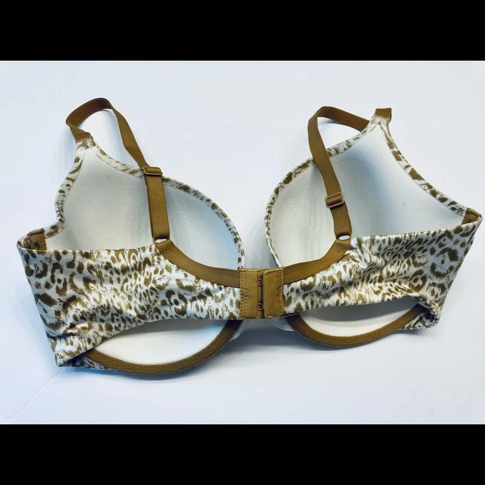 Victoria's‎ Secret Lined Demi Bra Cheetah Rhinestone Bling 34DD 34E - Image 7