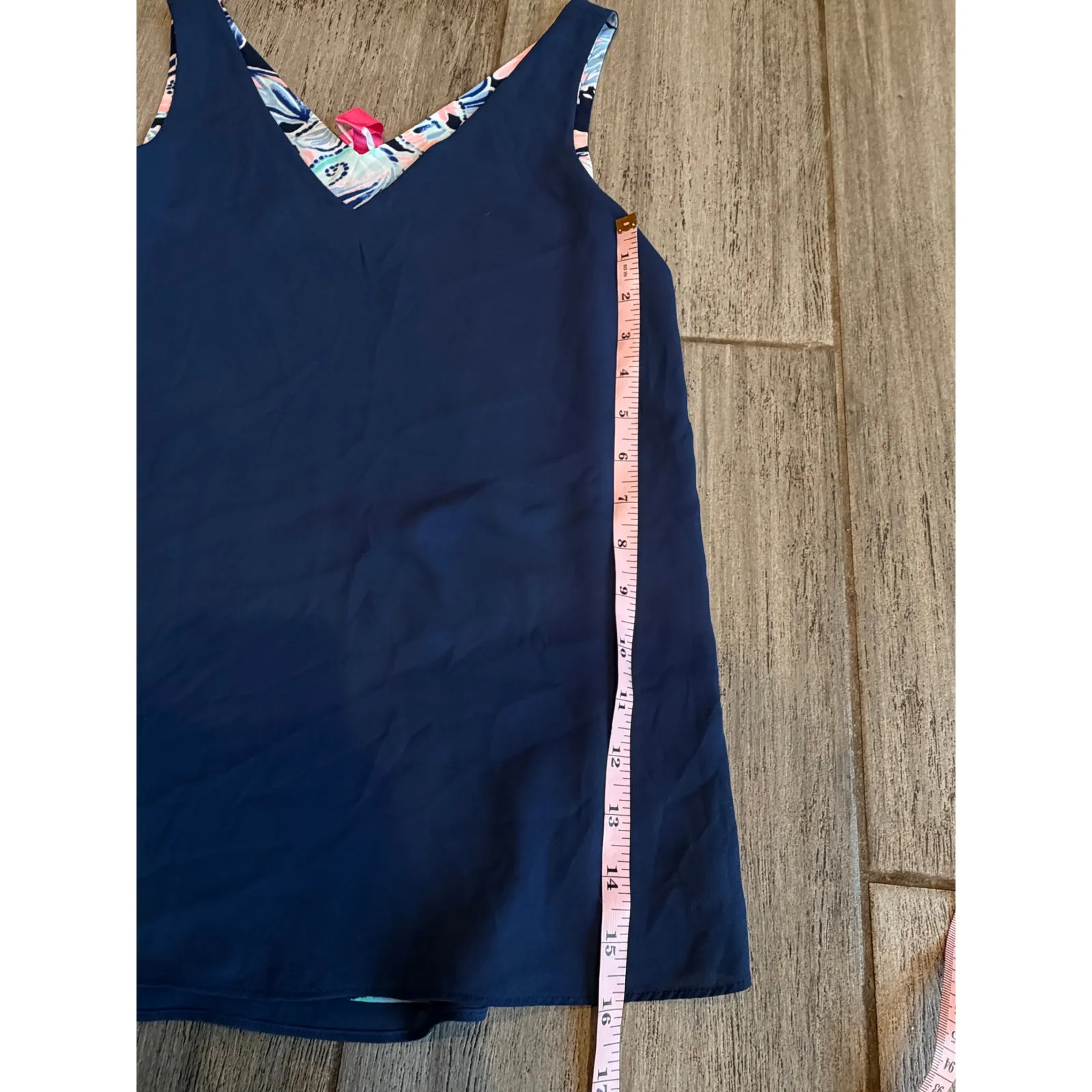 NEW Lilly Pulitzer Reversible Florin Sleeveless V-Neck Top Womens 2XS Navy - Image 9
