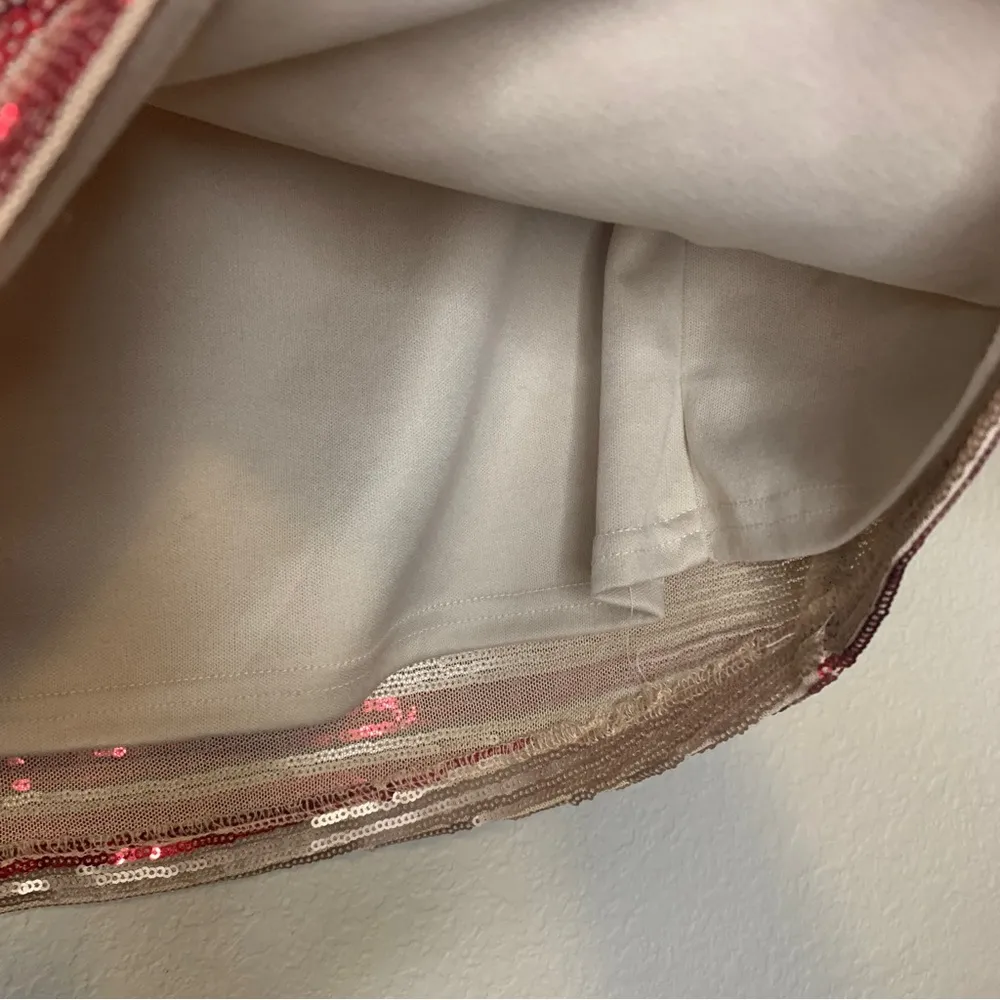 Anthropologie Sunday in Brooklyn Gold Sequin Striped Pencil Skirt Size S - Image 8