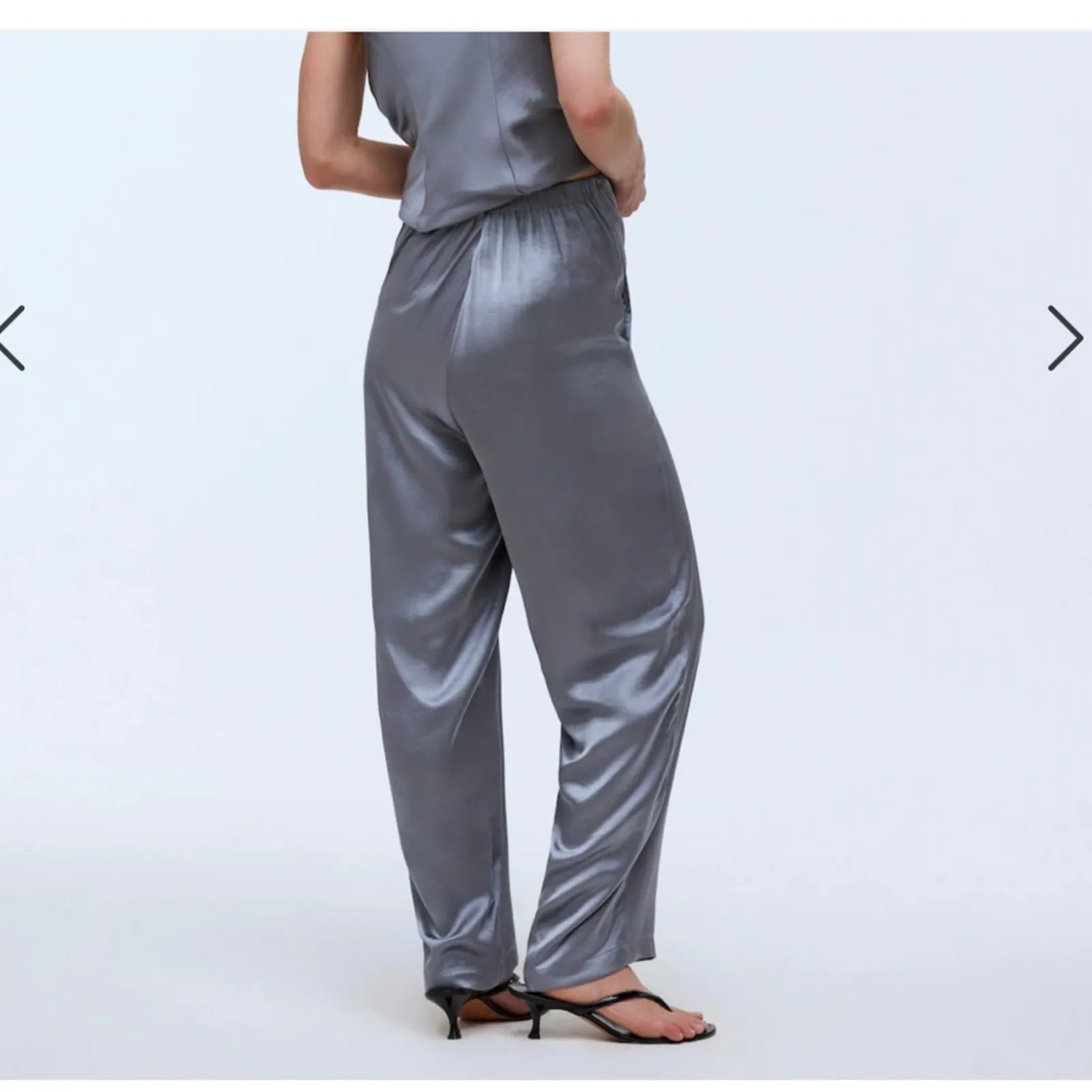 Madewell Straight-Leg Full-Length Pants in Satin Dusk Grey Size XL - Image 2