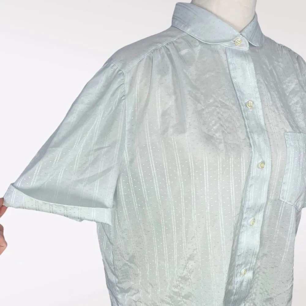 Classic Elegance Short Sleeve Button Down Shirt Light Blue XL - Image 7