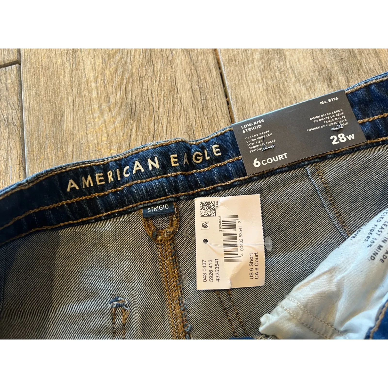 American Eagle Denim Jeans Low Rise Ultra Wide Leg Strigid 28W‎ Plus size NWT - Image 3