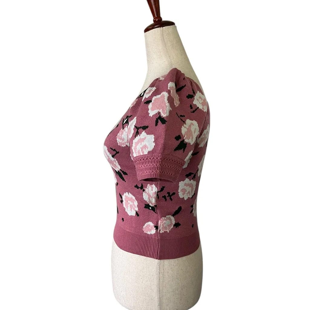 Willow & Wind Puffy Short Sleeve Sweater Pink Size XS - Image 6