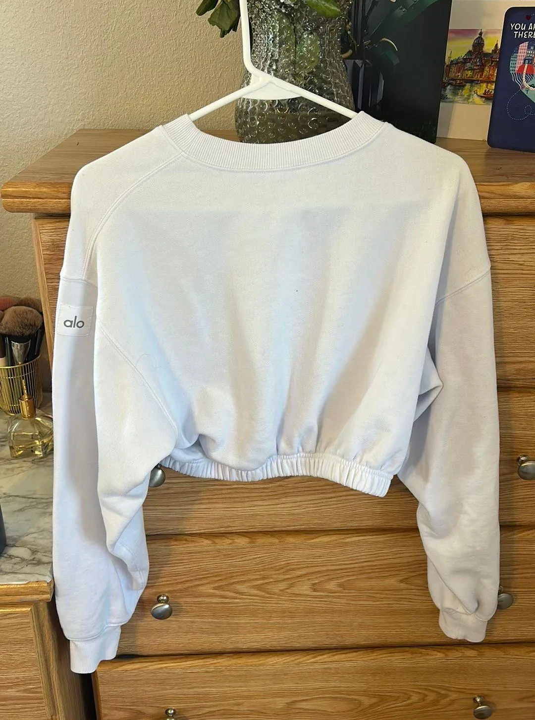 White Cropped Crewneck - Image 3