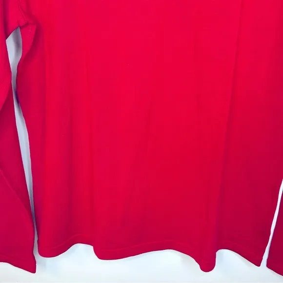Pendleton Red Silk Blend‎ Long Sleeve Mock Turtleneck Shirt Size Medium - Image 5