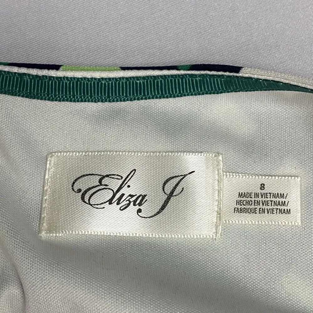 Eliza J Green Vibrant Diamond Geo Print Abstract Lined Shift Dress Womens Sz 8 - Image 10