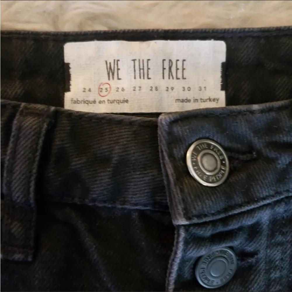 Free People -We The Free Denim A-Line Distressed Skirt in Black Sz: 25 (0 or xs) - Image 9