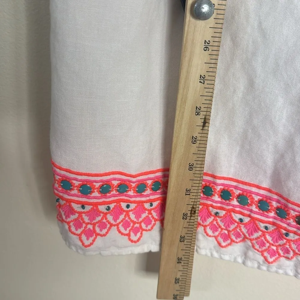 Vineyard vines ladies Island Embroidered Tunic Dress linen cotton size 2 - Image 13