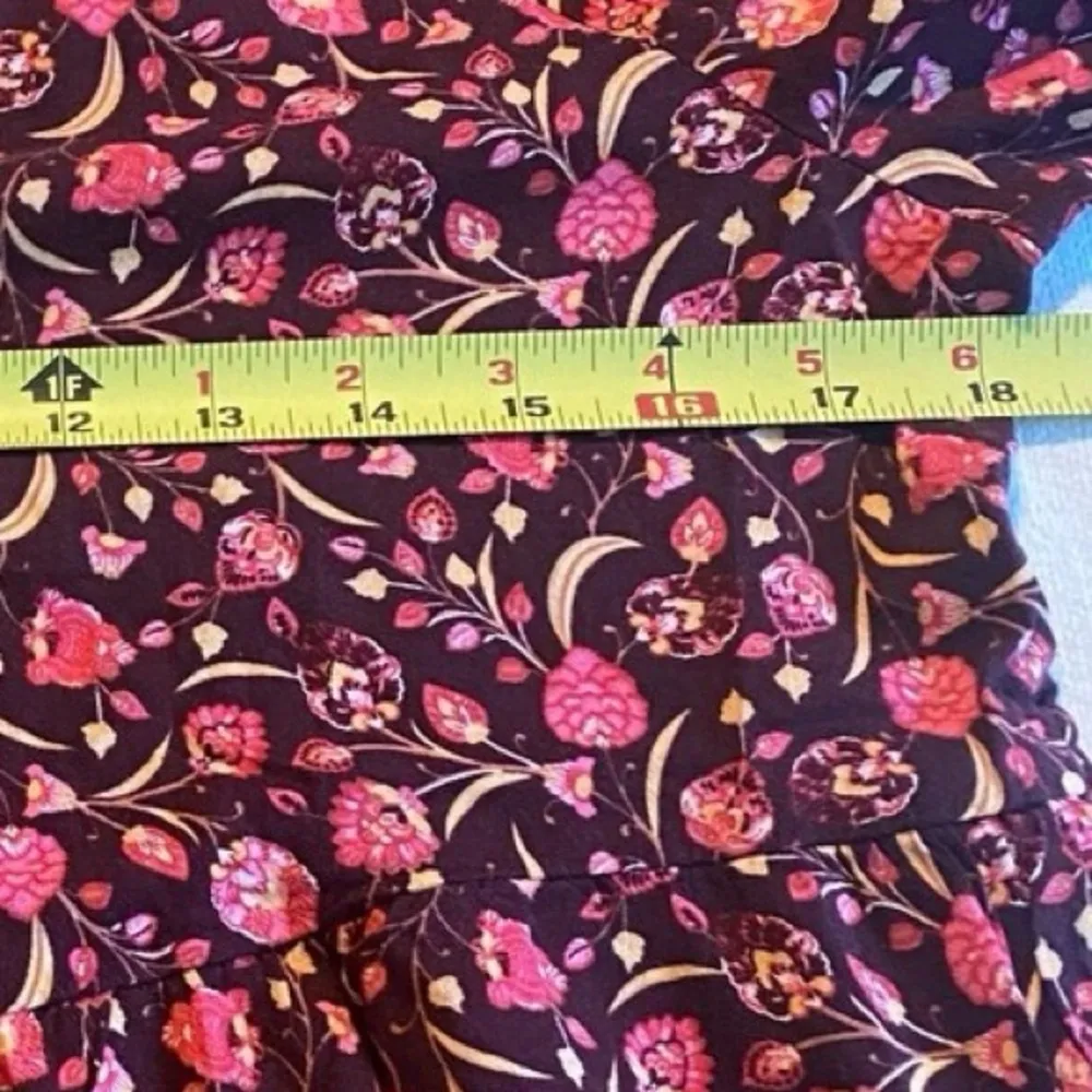 Old Navy Burgundy Floral V-Neck swing Dress - Image 8