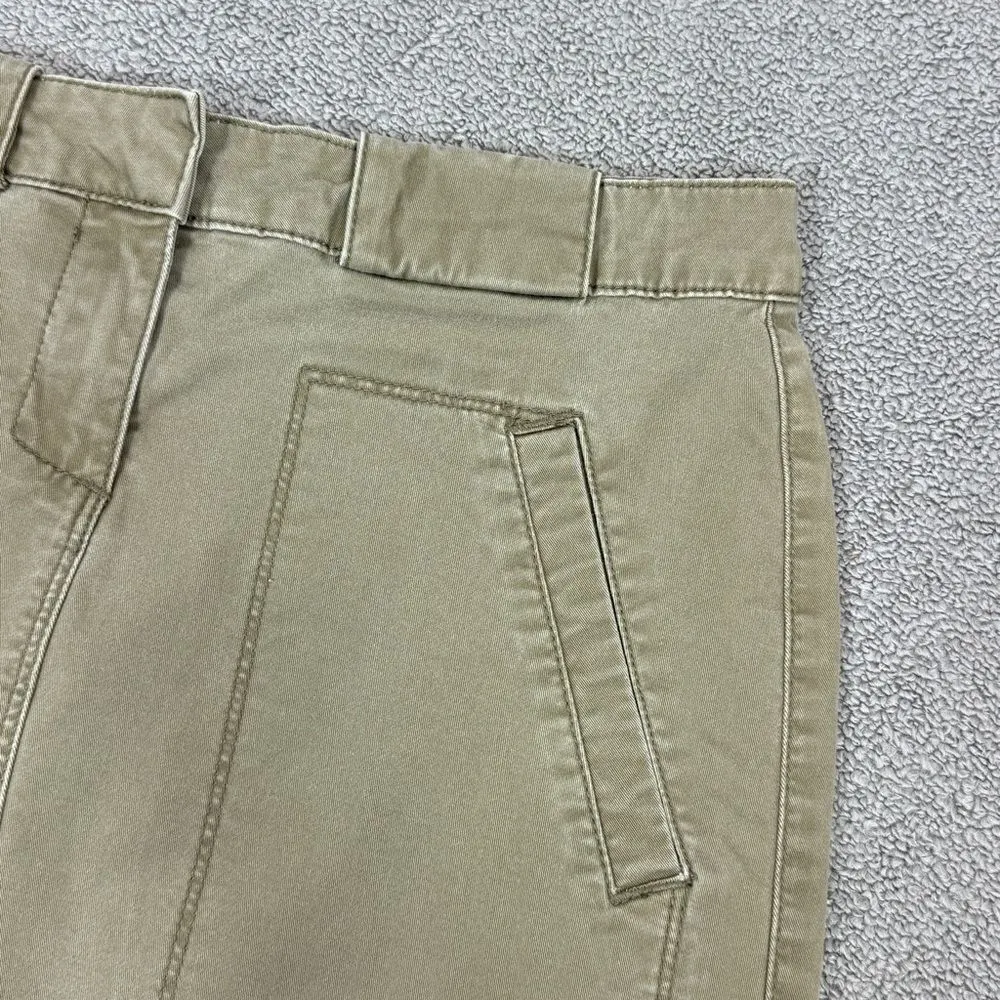G.H. Bass Twill Utility Mini Pencil Skirt Khaki Green Size 2 Cotton Green - Image 3