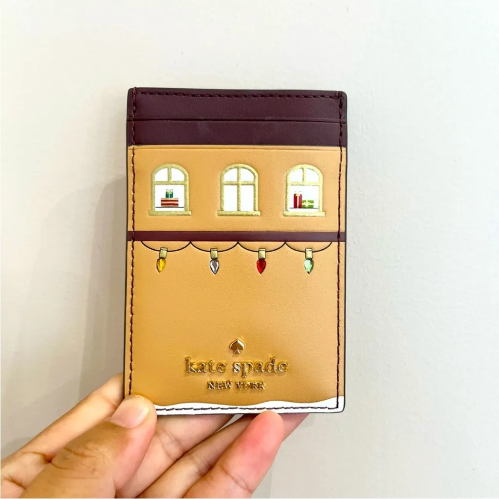 Kate Spade Oh What Fun Gingerbread House Small Slim Cardholder # KJ072 - Image 3