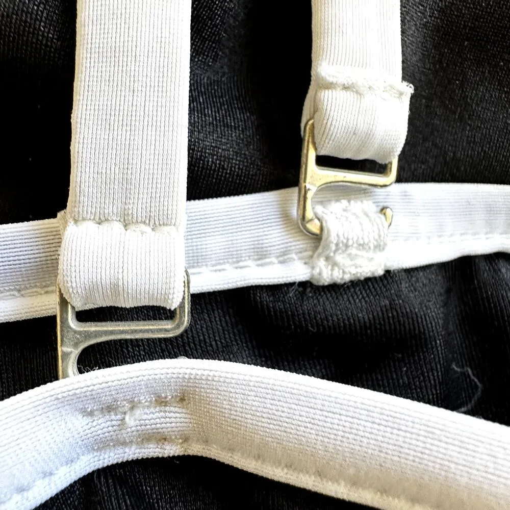 Vintage Miraclesuit One Piece Swimsuit Square Neck Removable Straps Black 18 - Image 3