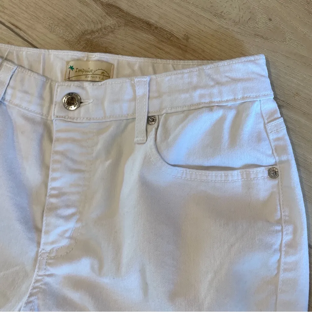 Impulse california women's white jean pants size 8 Made In USA Pockets Jeans - Image 15