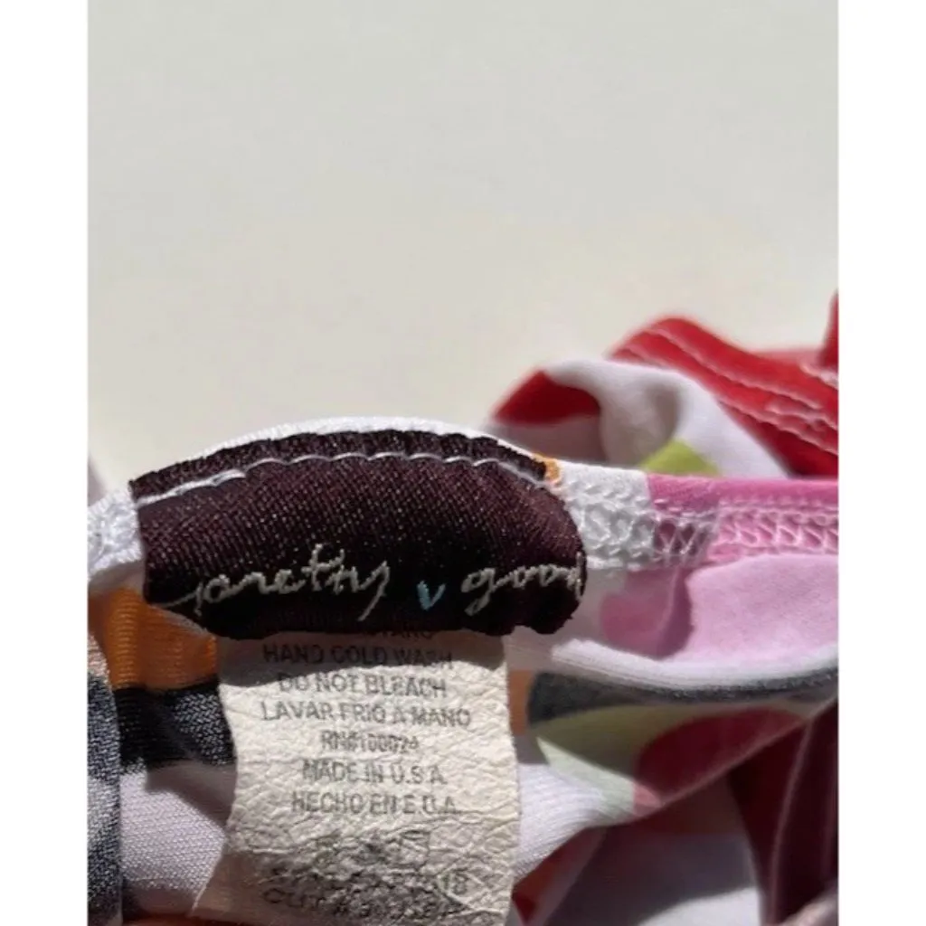 Pretty Good Women’s Size M Pink Lace Y2K Striped Asymmetrical Summer Made in USA - Image 13